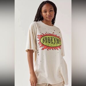 UO sublime extremely distressed shirt size s/m